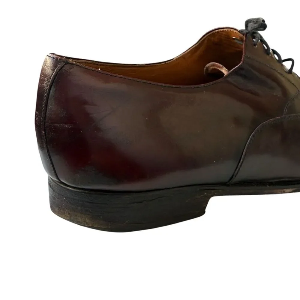 Leather Cap Toe Lace Up Oxford Dress Shoe Men’s Size 10 D Bordeaux Made in Italy